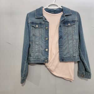 EUC NEW JACKET TSHIRT COMBO. jacket size lg shirt size sm